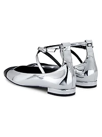 Eden Leather Ankle-Wrap Flats