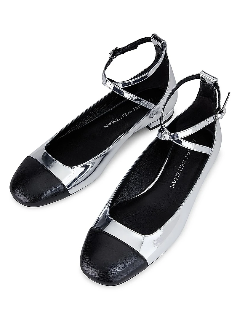 Eden Leather Ankle-Wrap Flats