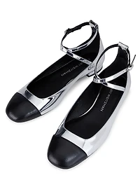 Eden Leather Ankle-Wrap Flats