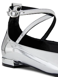 Eden Leather Ankle-Wrap Flats