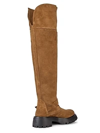 Emerson 50MM Buckle-Accented Suede Tall Boots
