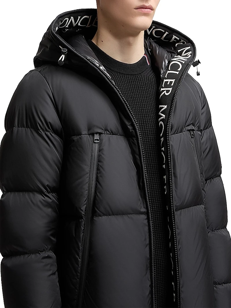 Montcla Logo Hooded Down Jacket