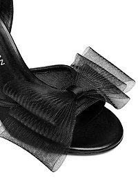 Blushing Bow 100MM Mesh & Leather Sandals