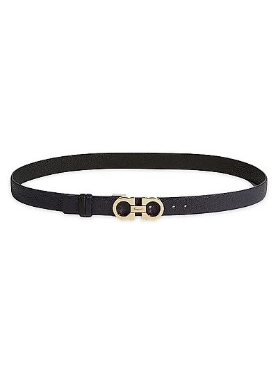 Gancini Reversible & Adjustable Cut-to-Size Leather Belt