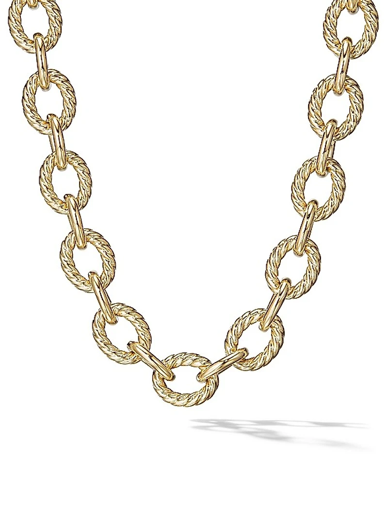 Oval Link Chain Necklace in 18K Yellow Gold, 16MM