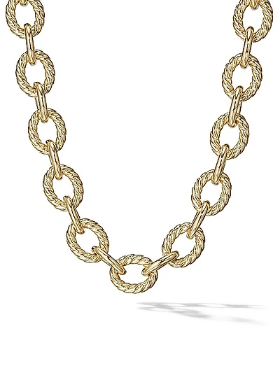 Oval Link Chain Necklace in 18K Yellow Gold, 16MM