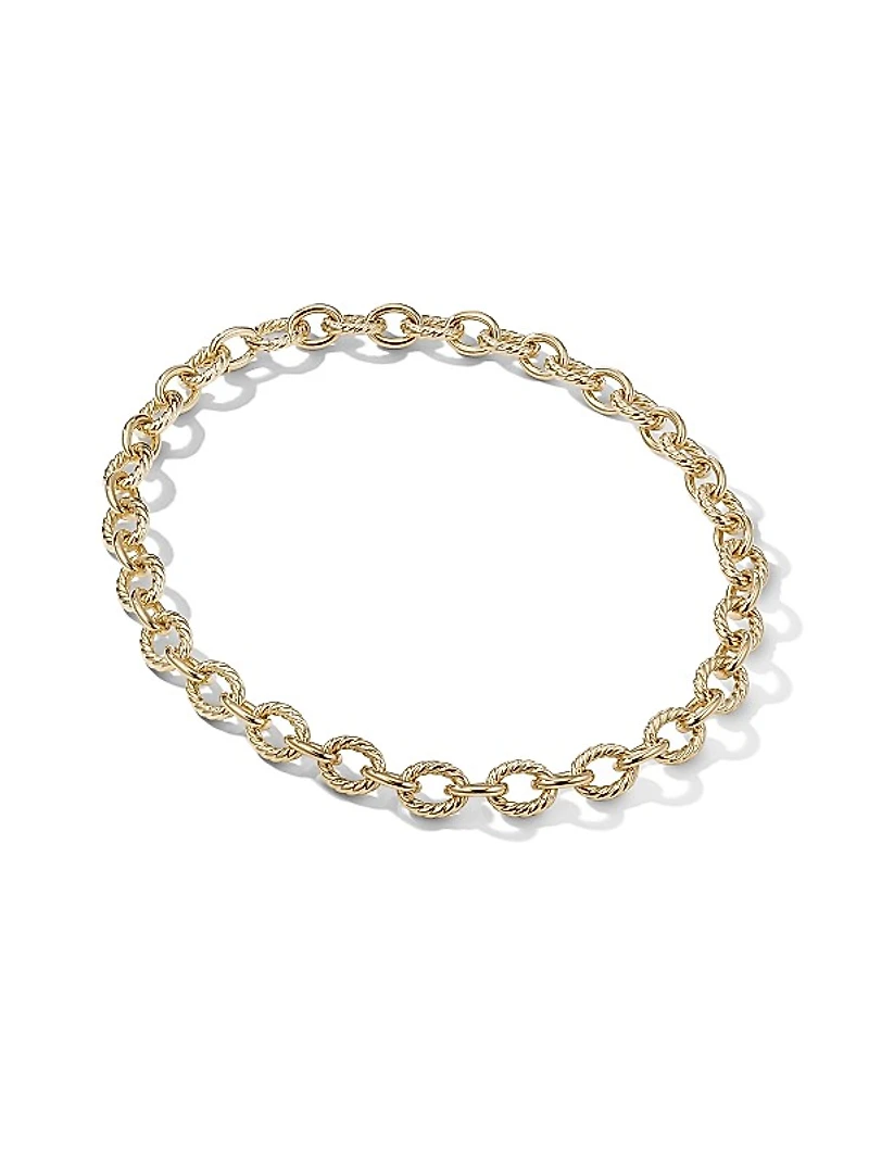 Oval Link Chain Necklace in 18K Yellow Gold, 16MM