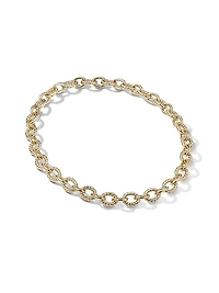 Oval Link Chain Necklace in 18K Yellow Gold, 16MM