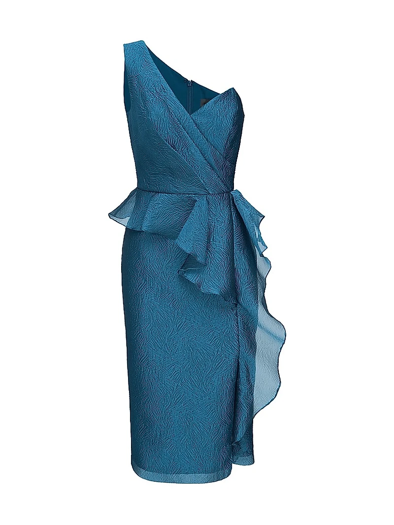 Zinnia Cloud Jacquard Cocktail Dress