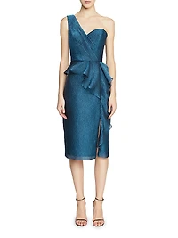 Zinnia Cloud Jacquard Cocktail Dress