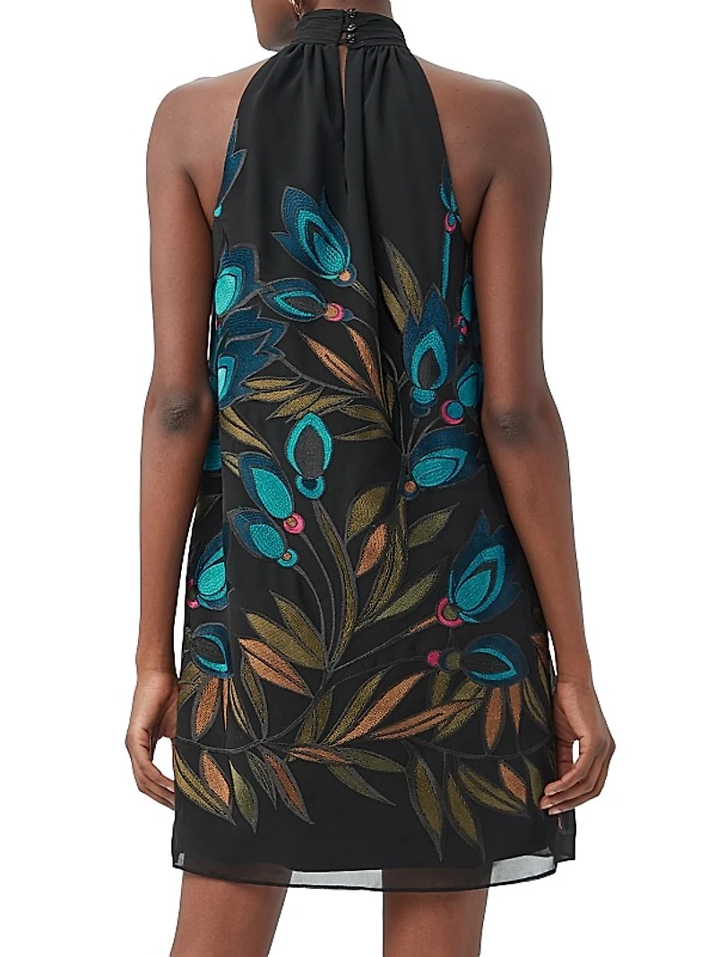 Zana Floral-Embroidered Minidress