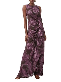 Amara Floral Silk-Blend Maxi Dress