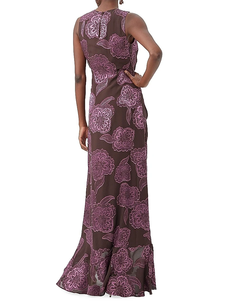 Amara Floral Silk-Blend Maxi Dress