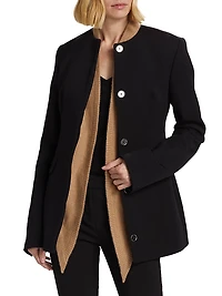 Collarless Cinched Jacket
