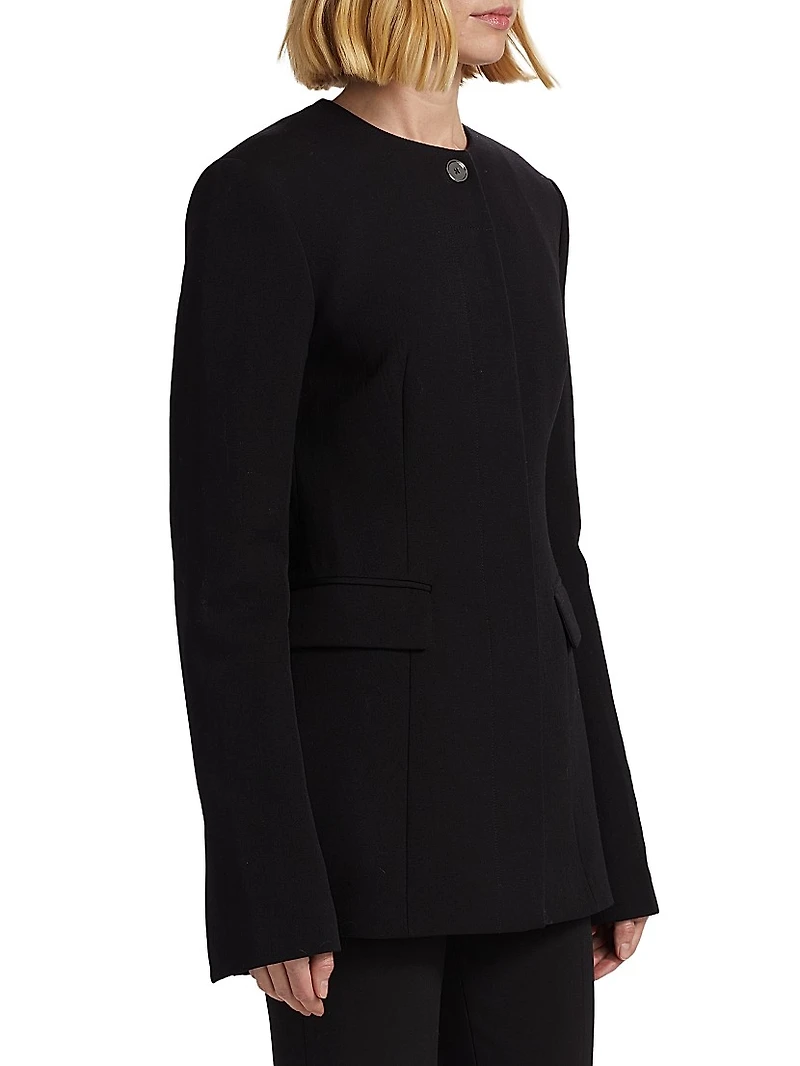 Collarless Cinched Jacket