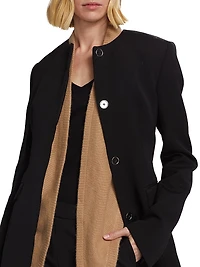 Collarless Cinched Jacket