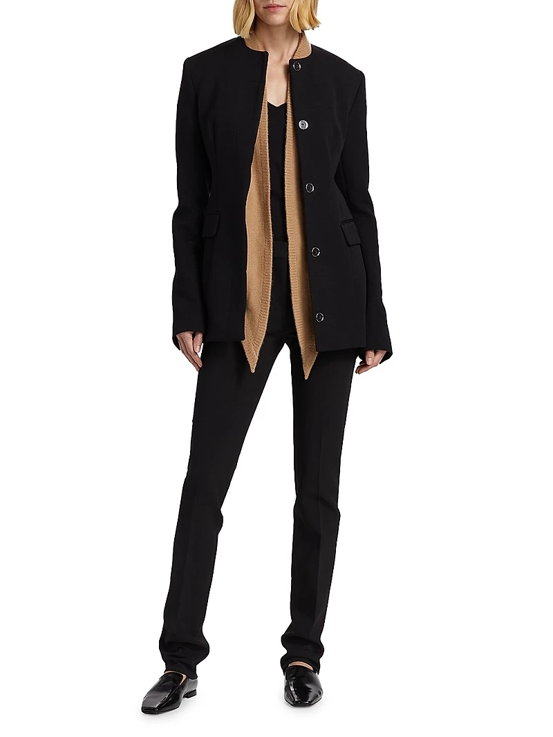 Collarless Cinched Jacket