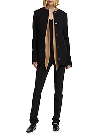 Collarless Cinched Jacket