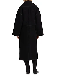 Embroidered Scarf Coat