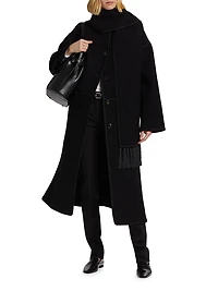 Embroidered Scarf Coat