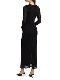 Draped V-Neck Maxi Dress