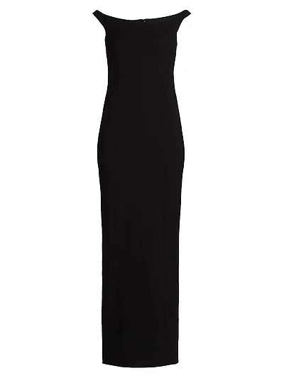 Curved Off-Shoulder Gown