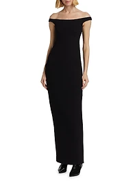 Curved Off-Shoulder Gown