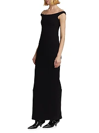 Curved Off-Shoulder Gown