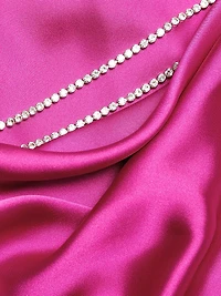 Antione Crystal Satin Cowlneck Midi-Dress