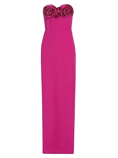 Stella Rosette Strapless Corset Gown