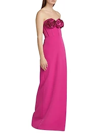 Stella Rosette Strapless Corset Gown