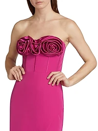 Stella Rosette Strapless Corset Gown