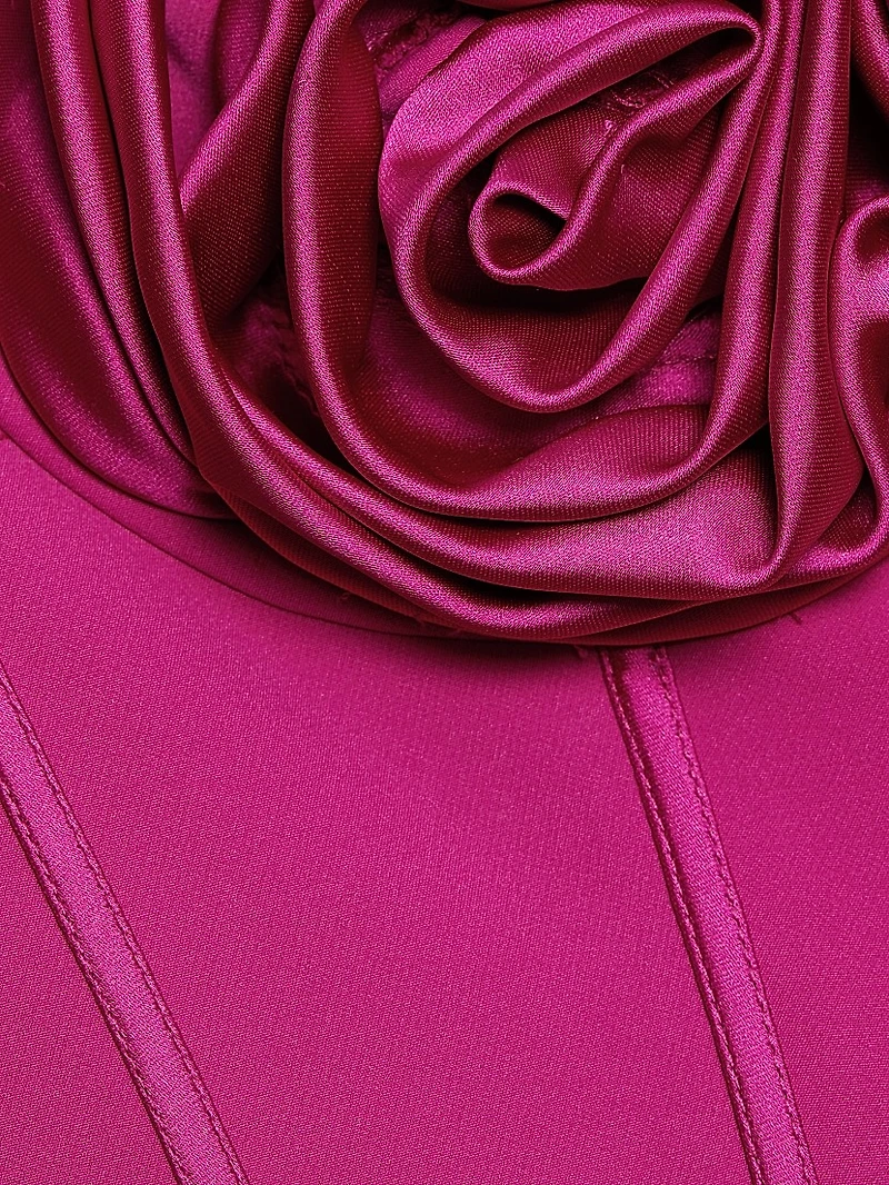 Stella Rosette Strapless Corset Gown