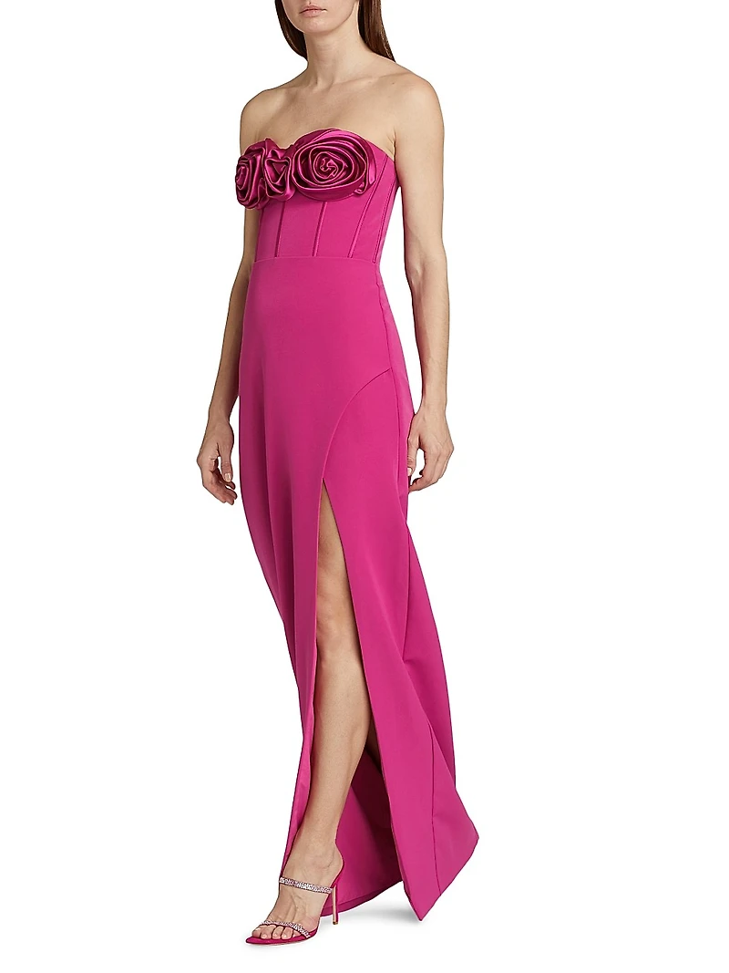Stella Rosette Strapless Corset Gown