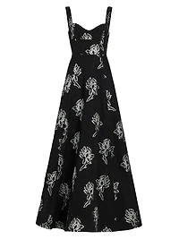 Thalia Floral Jacquard A-Line Gown