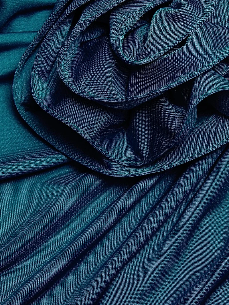 Corinne Strapless Rosette Midi-Dress