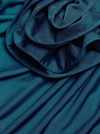 Corinne Strapless Rosette Midi-Dress