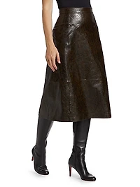 Zadie Faux Leather Midi-Skirt