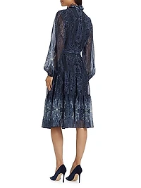 Verena Paisley Tie-Waist Midi-Dress