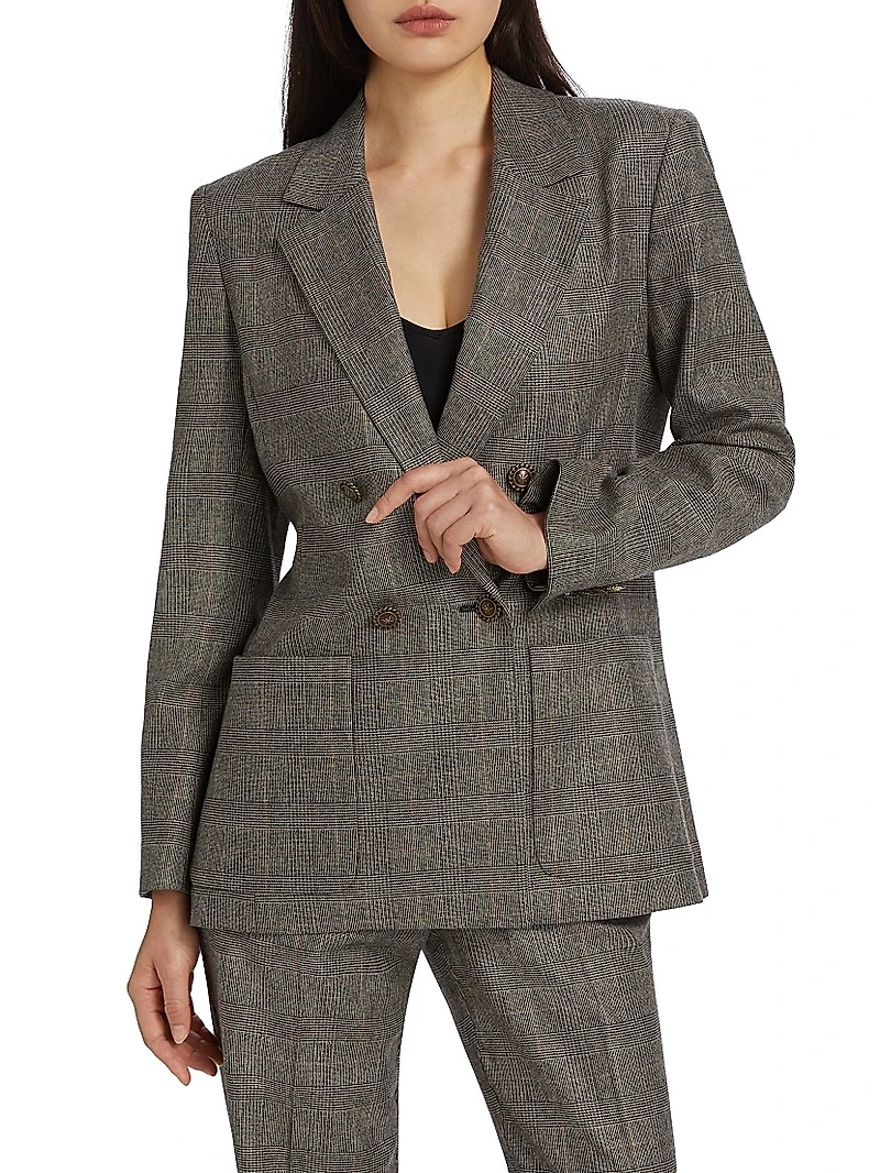 Nebula Plaid Double-Breasted Jacket