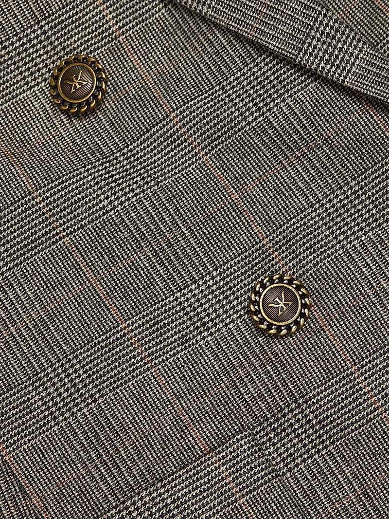 Nebula Plaid Double-Breasted Jacket
