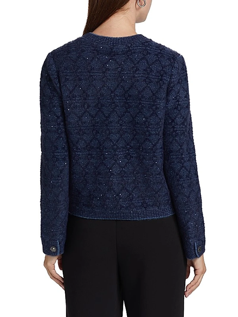 Evey Metallic Bouclé Cardigan