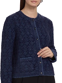 Evey Metallic Bouclé Cardigan