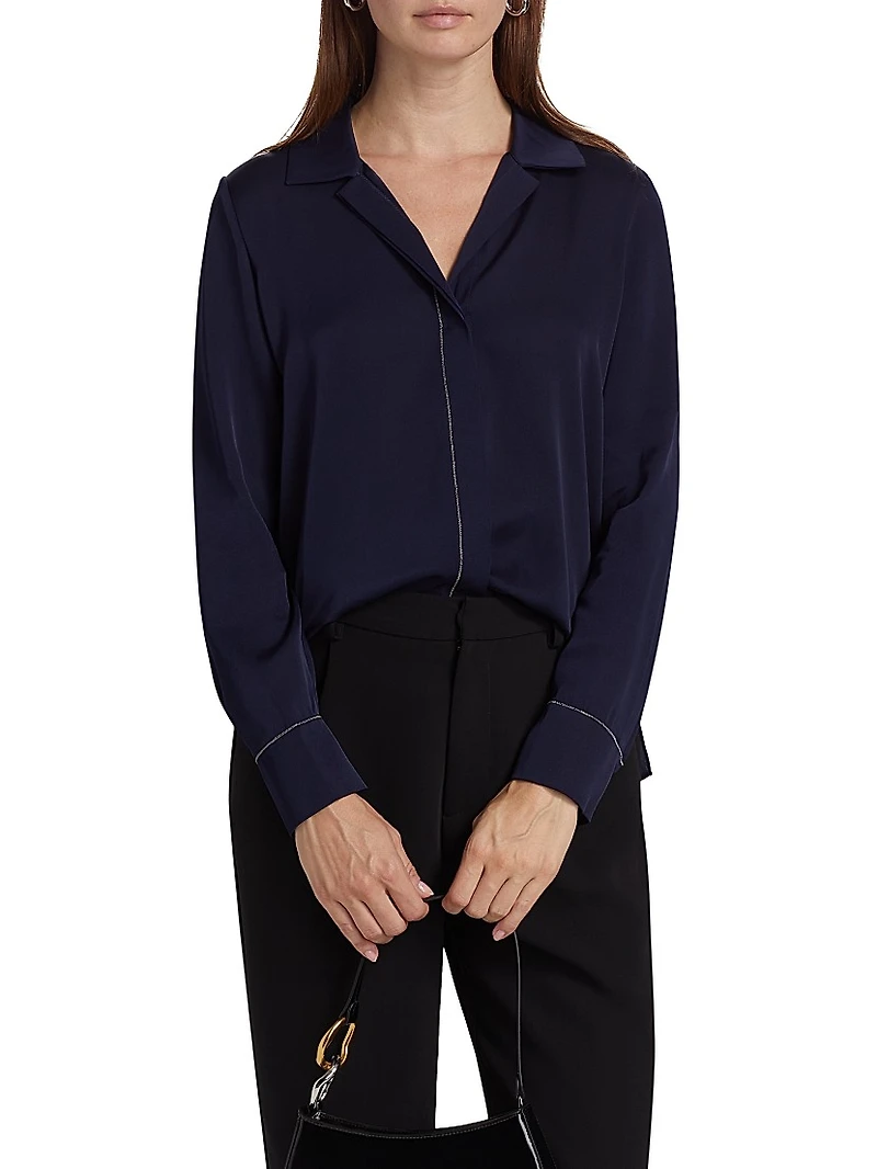 Ceanna Chain Long-Sleeve Blouse