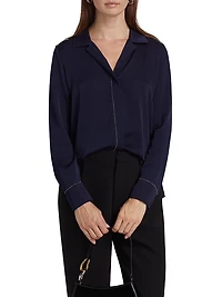 Ceanna Chain Long-Sleeve Blouse