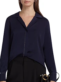 Ceanna Chain Long-Sleeve Blouse