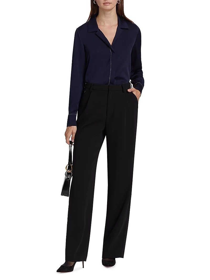 Ceanna Chain Long-Sleeve Blouse