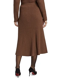 Femi Cashmere Rib-Knit Midi-Skirt
