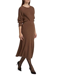 Femi Cashmere Rib-Knit Midi-Skirt