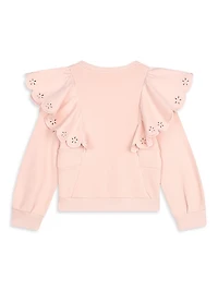 Little Girl's & Girl's Ruffle Crewneck Sweatshirt